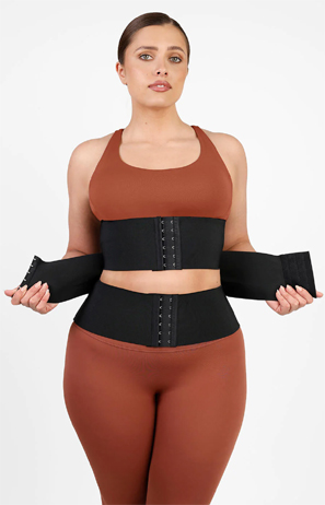 NeoSweat Abdominal Binder Latex Tummy Wrap workout waist trainer compression suit waist trainer impatientdieter weight loss liquid diet before after youtuber youtube easywayshow